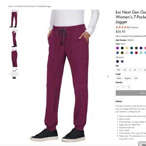 Koi's 7 Pocket Stretch Jogger